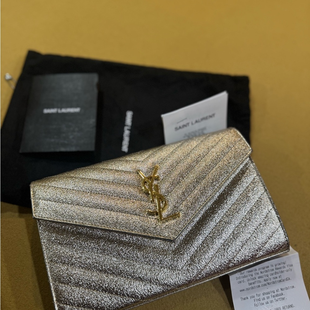 Saint Laurent Metallic Chevron Bag